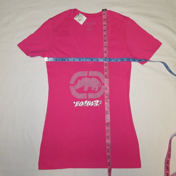 Ecko Hot Pink  Women's  Fitted V-neck Shirt - Picture 4 of 7